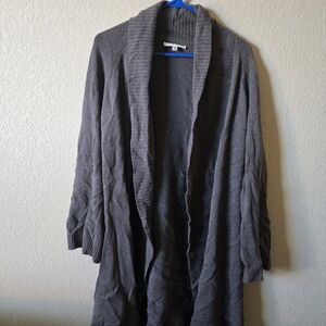 CAbi Charcoal Open Front Cardigan